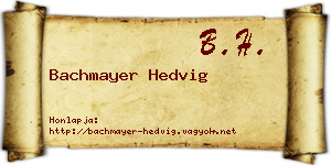Bachmayer Hedvig névjegykártya